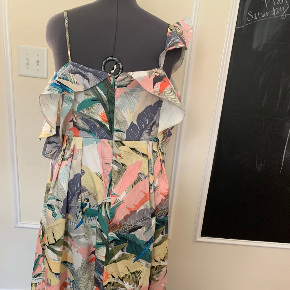 ASOS Curve Floral Bird Spring/Summer Party Dress - Picture 8 of 14